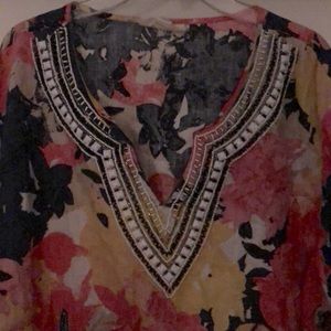 LINEN CHARTER CLUB WOMENS BLOUSE- SIZE XL- GENTLY WORN